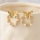 gold pearl earings